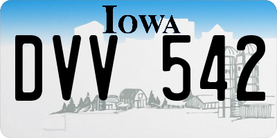 IA license plate DVV542