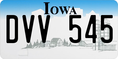 IA license plate DVV545
