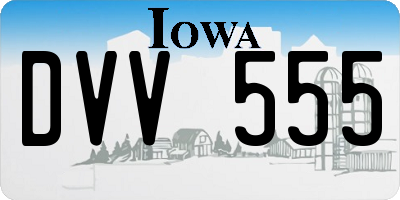 IA license plate DVV555