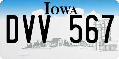 IA license plate DVV567