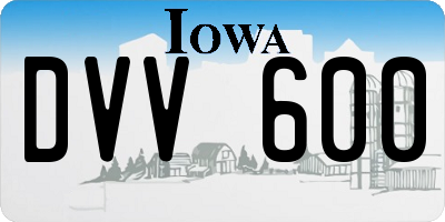 IA license plate DVV600