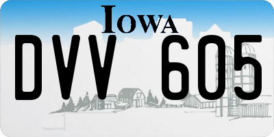 IA license plate DVV605