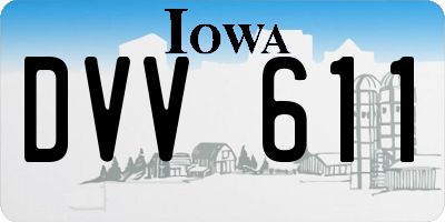 IA license plate DVV611