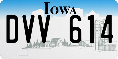 IA license plate DVV614