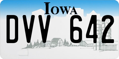 IA license plate DVV642
