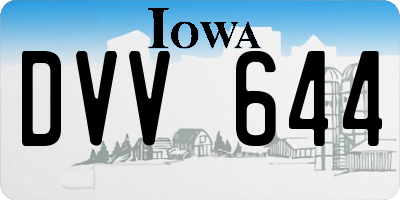 IA license plate DVV644