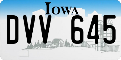 IA license plate DVV645