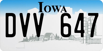 IA license plate DVV647