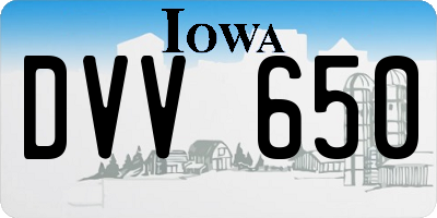IA license plate DVV650