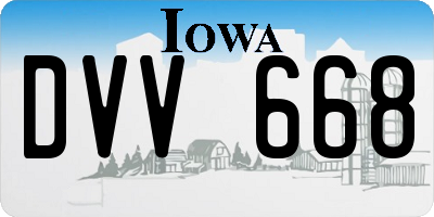 IA license plate DVV668