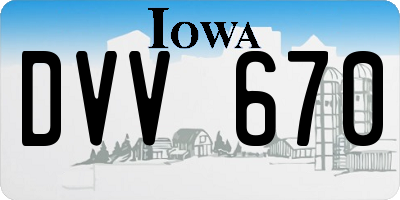 IA license plate DVV670