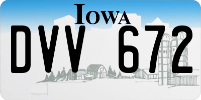IA license plate DVV672