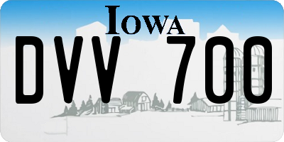 IA license plate DVV700