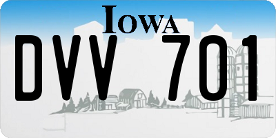 IA license plate DVV701