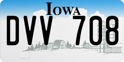 IA license plate DVV708