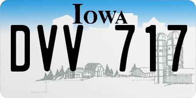 IA license plate DVV717