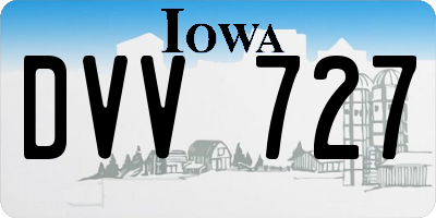 IA license plate DVV727