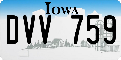 IA license plate DVV759