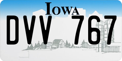 IA license plate DVV767