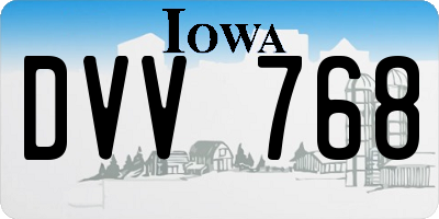 IA license plate DVV768