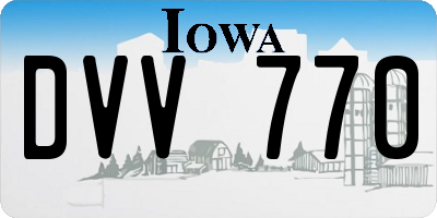 IA license plate DVV770