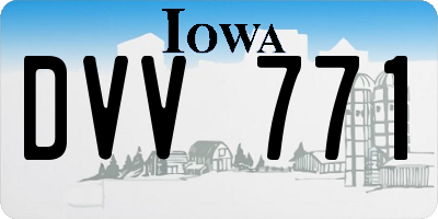IA license plate DVV771
