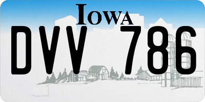 IA license plate DVV786