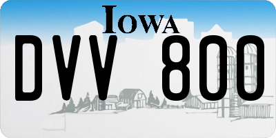 IA license plate DVV800