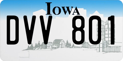 IA license plate DVV801