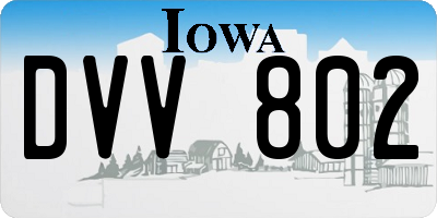 IA license plate DVV802