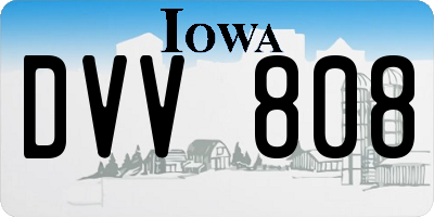 IA license plate DVV808