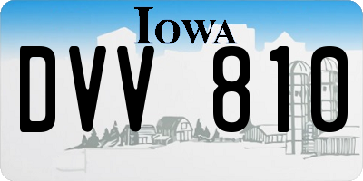 IA license plate DVV810