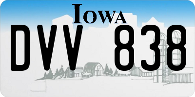 IA license plate DVV838