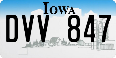 IA license plate DVV847