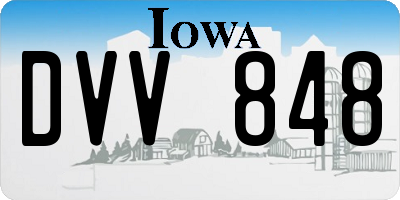 IA license plate DVV848
