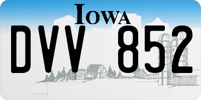 IA license plate DVV852