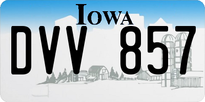 IA license plate DVV857