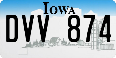IA license plate DVV874