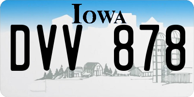 IA license plate DVV878