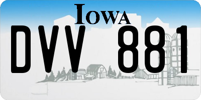 IA license plate DVV881