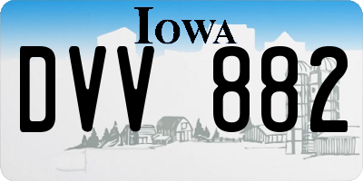 IA license plate DVV882
