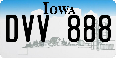 IA license plate DVV888