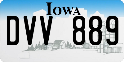 IA license plate DVV889