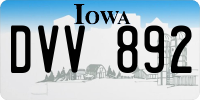 IA license plate DVV892