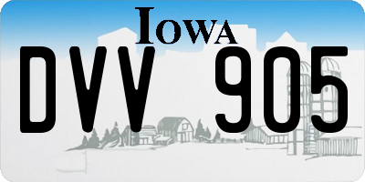 IA license plate DVV905