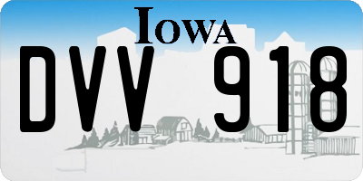 IA license plate DVV918