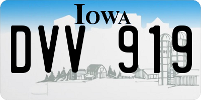 IA license plate DVV919