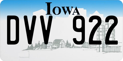 IA license plate DVV922