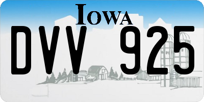 IA license plate DVV925