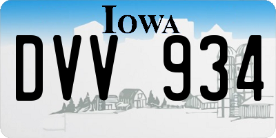IA license plate DVV934